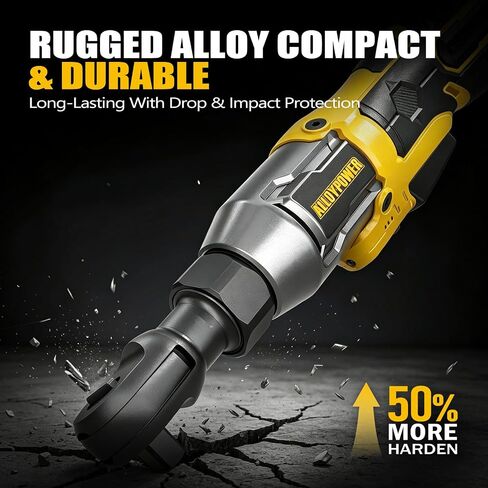 Cordless Ratchet Wrench, 3/8" 16V Brushless 65 ft-lbs, 2 Batteries | Drop-resistant alloy body,6 sockets (10-17mm), 1/4" & 1/2" adapters, 3" extension bar, fast charger, built-in LED, 0-400 RPM in Saudi Arabia