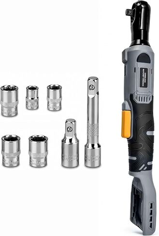 3/8" Cordless Ratchet Wrench Compatible With DEWALT 20V MAX Battery(Tool Only), 89Ft-Lbs(120N.m), Electric Ratchet Wrench Set with Variable Speed, LED Light, 5 Sockets, 3" Extension Bar, 1/2" Adapter in Kuwait