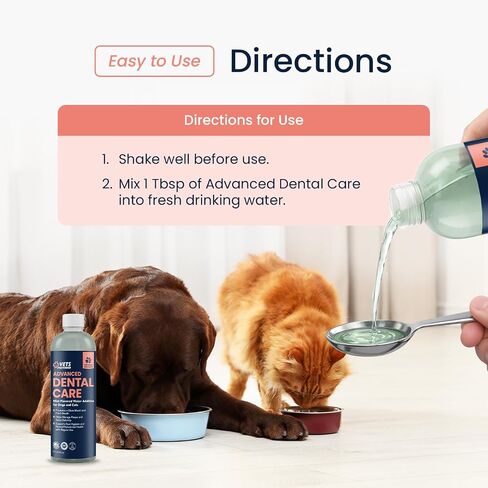 Vets Preferred Oral Care Water Additive for Dogs - Healthy Mouth Dog Breath Freshener Mouthwash - Fights Bad Breath, Removes Plaque and Tartar - Prevents Gum Disease - Mild Mint Flavor in Saudi Arabia