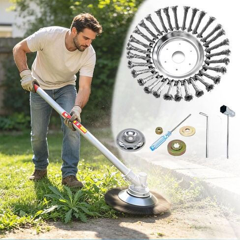 Wired Trimmer Blade Unbreakable for Husqvarna 525L, Steel Wire Cutter Trimmer Rotary Brush Weed Head Adapter Kit Moss Grass Rust in Kuwait