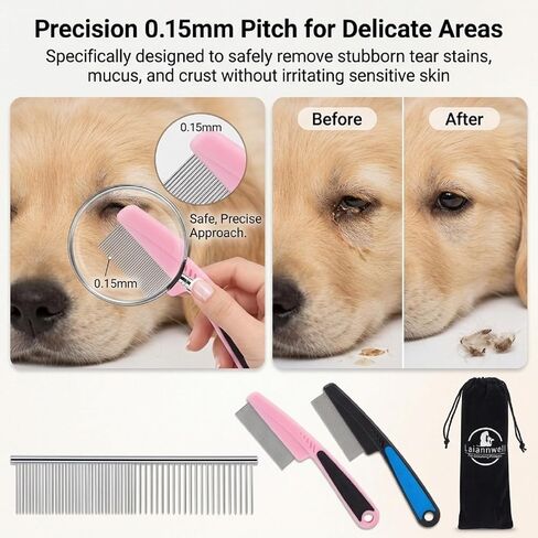 Cat Comb,Pet Comb Laiannwell Professional Grooming Comb for Dog/Cat/Small Pets(3 Packs) in Saudi Arabia