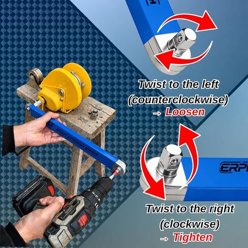 Offset Extension Wrench Set, 15.4" Chain Driven 0° Degree Ratchet Tool, Impact Ready Socket Wrench Extender with 1/4" 3/8"1/2" Adapters, High Torque Tight Reach Tool for Car Repair & Engine Work in Kuwait