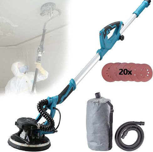 Drywall Sander, Electric Drywall Sander, Foldable Sheetrock Sander,with Telescope Handle,Variable Speed 1000-2100RPM,with Led Strip Light and Vacuum Bag (50sandpaper) in Kuwait