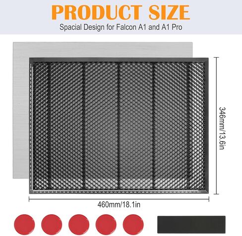 460 * 346mm Honeycomb Laser Bed Falcon A1 and A1 Pro Honeycomb Laser Engraved Working Table with Aluminum Plate, Magnet, Anti Slip Pad Rapid Heat Dissipation Desktop Protection 18.1 * 13.6 Inch in Kuwait