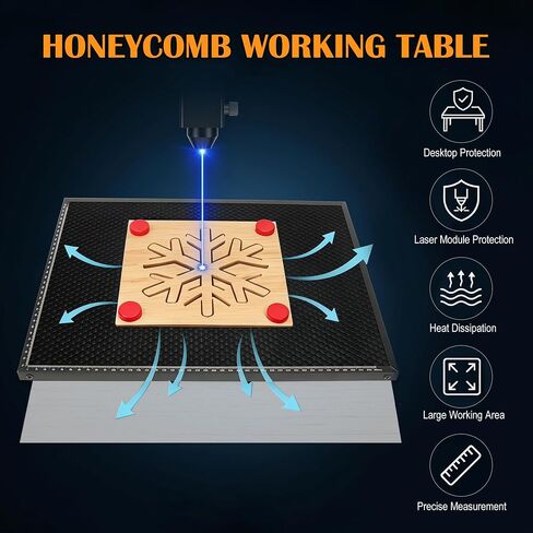 460 * 346mm Honeycomb Laser Bed Falcon A1 and A1 Pro Honeycomb Laser Engraved Working Table with Aluminum Plate, Magnet, Anti Slip Pad Rapid Heat Dissipation Desktop Protection 18.1 * 13.6 Inch in Kuwait