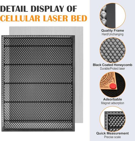 460 * 346mm Honeycomb Laser Bed Falcon A1 and A1 Pro Honeycomb Laser Engraved Working Table with Aluminum Plate, Magnet, Anti Slip Pad Rapid Heat Dissipation Desktop Protection 18.1 * 13.6 Inch in Kuwait