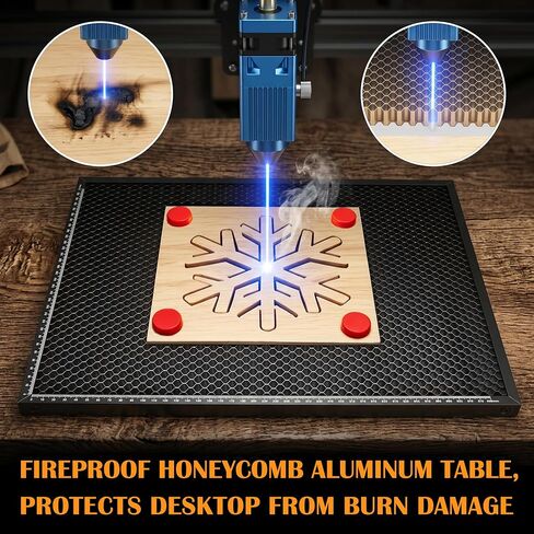 460 * 346mm Honeycomb Laser Bed Falcon A1 and A1 Pro Honeycomb Laser Engraved Working Table with Aluminum Plate, Magnet, Anti Slip Pad Rapid Heat Dissipation Desktop Protection 18.1 * 13.6 Inch in Kuwait