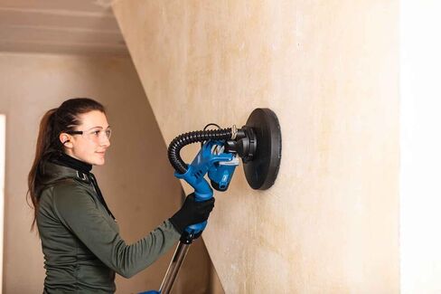 Scheppach Wall & Ceiling Sander DS930 | 710 W | Sanding plate Ø215 mm | Telescopic | Circular or triangular head | 4 m suction hose, adapters & abrasives included | 710W | Disc diameter 215 mm | telescopic | tilting | with 12 sanding discs and triangles | in Kuwait