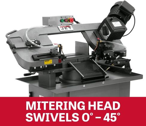 JET 7" x 10-1/2" Geared Head Mitering Metal Cutting Horizontal/Vertical Band Saw, 1 HP, 115/230V 1Ph (HVBS-710G) in Kuwait