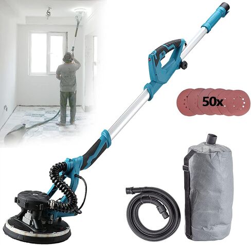 Drywall Sander,1800W Electric Sander Machine with Vacuum Auto Dust Collection,Variable Speed 1000-2100rpm, Retractable Wall Sander with Led Lights (20sandpaper) in Kuwait