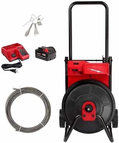 for Milwaukee.r M18™ Drum Machine with 3/8" Cable, Battery-Powered, Clears Drains up to 100', for 1-1/2" - 3" Drain Lines in Kuwait