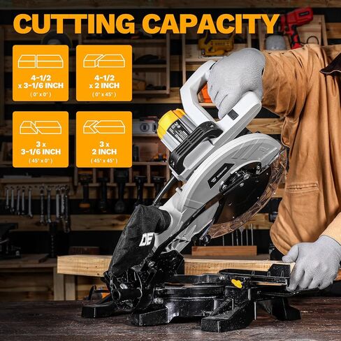 DEKOPRO 10-Inch Compound Miter Saw, 13-Amp Single Bevel Power Miter Saw with Precision Miter Angles, 5,000 RPM, 0-45° Bevel Cut, 40-Tooth Blade, Lightweight Chop Saw for Wood, Plastic, Laminates in Saudi Arabia