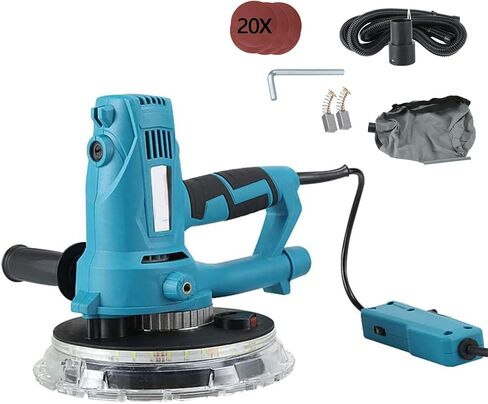 Electric Drywall Sander, Sheetrock Sander with Vacuum Auto Dust Collectio,Variable Speed 1000-2100 RPM, Wall Sander, 100 Sandpaper Sheets Included in Kuwait