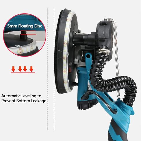Electric Drywall Sander, Sheetrock Sander with Vacuum Auto Dust Collectio,Variable Speed 1000-2100 RPM, Wall Sander, 100 Sandpaper Sheets Included in Kuwait