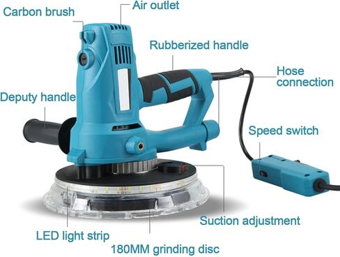Dry Wall Sander with Integrated Vacuum, LED Lighting s, the Sander for Sanding Ceilings and Walls,100 Sandpaper Sheets Included in Saudi Arabia