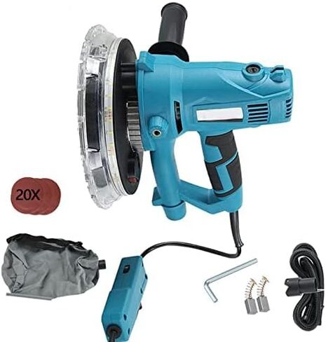 1800W Electric Sander Machine with Vacuum Auto Dust Collection, Giraffe Polishing Machine, Variable Speed 1000-2100rpm,100 Sandpaper Sheets Included in Kuwait