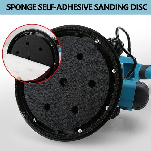 1800W Electric Sander Machine with Vacuum Auto Dust Collection, Giraffe Polishing Machine, Variable Speed 1000-2100rpm,100 Sandpaper Sheets Included in Kuwait