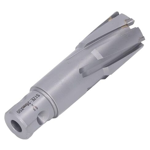 Garosa Hole Cutter Opener Carbide Hole Saw Bit 27mm Steel Plate Cutter with 50mm Drilling Depth 40CR Body for Magnetic Drill Users Metalworking and Plate Drilling (26mm) in Kuwait