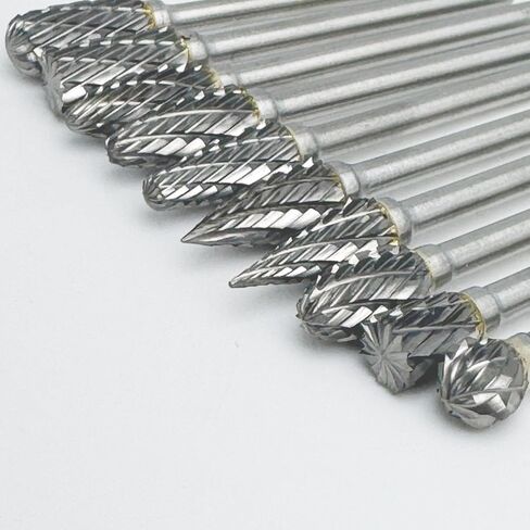 10Pcs Carbide Burr Bits Set Compatible with Dremel Milwaukee, Rotary Tools Attachment with 1/8" Shank for Metal Wood Stone Steel Grinding Carving Cutting Polishing in Kuwait