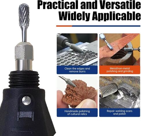 10Pcs Carbide Burr Bits Set Compatible with Dremel Milwaukee, Rotary Tools Attachment with 1/8" Shank for Metal Wood Stone Steel Grinding Carving Cutting Polishing in Kuwait