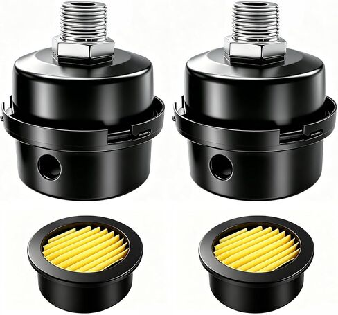 2pcs 1/2" Thread Air Compressor Silencer,Air Compressor Intake Filter Sound Muffler Accessories 20mm for generators,blowers, exhaust ports in Kuwait