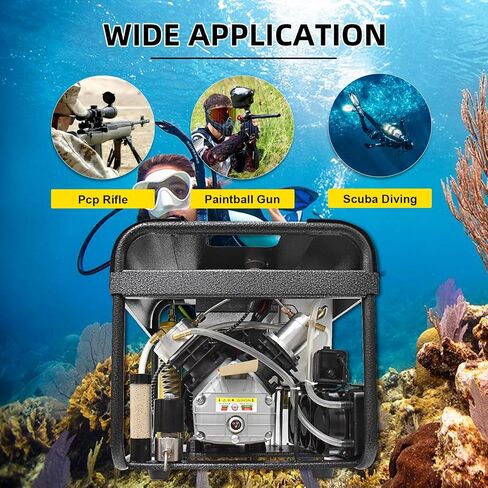 TUXING 4500Psi PCP Air Compressor,High Pressure Scuba Air Compressor, Auto-Stop and Auto Purge, Built-in Dual Oil-Water Filter, pump for Diving Tank Air Rifles Paintball Guns(TXEDT033) in Kuwait