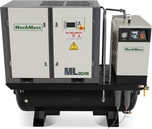 MechMaxx 20HP Combined Rotary Screw Air Compressor with Dryer & 105-Gal ASME Tank | 78 CFM, 116 PSI, 460V 3-Phase – Industrial Grade,Model ML2046 in Kuwait