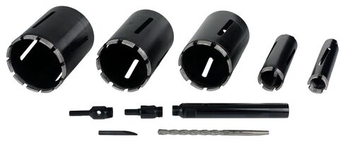 Steel Dragon Tools 5-Piece 1.5in. to 5in. Dry Diamond Core Drill Bit Kit with Hex SDS Adapters and Case in Kuwait