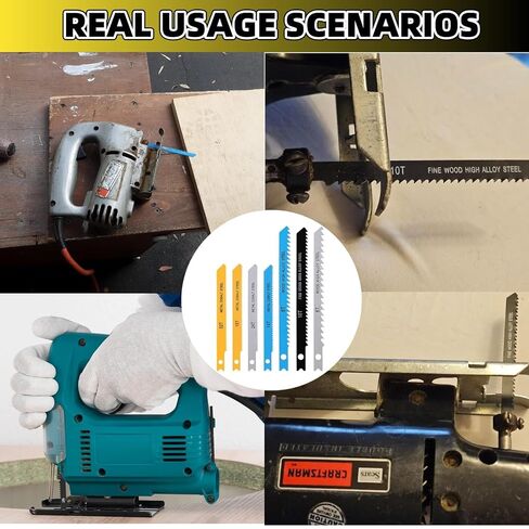 14 PCS U-Shank Jig Saw Blade Set Metal Jigsaw Blades (6T 8T 10T 14T 18T 24T 32T) Fit Vast Majority U Shank Jigsaws for Wood for Wood, Plastic and Metal Cutting in Kuwait
