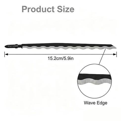 (Pack of 5) T313AW3 Woodworking T-Shank high Carbon Steel Jigsaw, Suitable for Cutting Soft Materials Such as Cardboard, Leather, and Carpet. Total Length 6 inches, Working Length 5 inches. in Kuwait