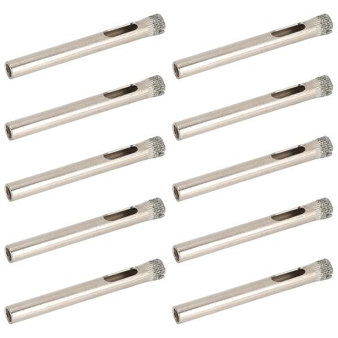 Fafeicy Hole Opener Bit, High Speed Steel Hole Saw Drill Bits 6mm Round Shank, 10Pcs for Glass Marble Tile Drilling, Clean Cutting for Woodworking Repair and Installation in Kuwait