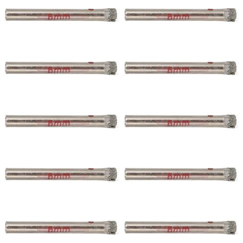 Fafeicy Hole Opener Bit, High Speed Steel Hole Saw Drill Bits 6mm Round Shank, 10Pcs for Glass Marble Tile Drilling, Clean Cutting for Woodworking Repair and Installation in Kuwait