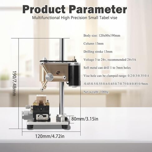 Watchmaker Tools Mini Benchtop Drill Press, Multifunction Precision Bench Crown Punch, Portable Bench Drilling Machine Drill, Remove Broken Screws from Movement Plate in Kuwait