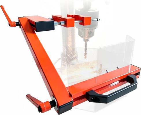 Adjustable Drill Press Guard, Fits 2in-4in Column, Benchtop & Floor Models | Aluminum clamp & extrusion frame,1/4"thick Lexan shield,multi-adjustable,no-drill install,180° flip-up,fits 5"-10" throat in Kuwait