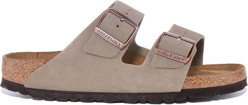 Birkenstock Arizona SBF Women's Two Strap Suede Sandals, Taupe, 10/10.5 US in Kuwait