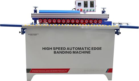 TECHTONGDA Woodworking Straight Edge Bander Automatic Edge Banding Machine Flush End Matching, Double-sided Gluing, Automatic Trimming with Control Panel Adjustable Speed 0-6m/min in Kuwait