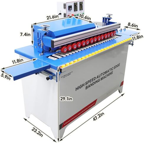 TECHTONGDA Woodworking Straight Edge Bander Automatic Edge Banding Machine Flush End Matching, Double-sided Gluing, Automatic Trimming with Control Panel Adjustable Speed 0-6m/min in Kuwait
