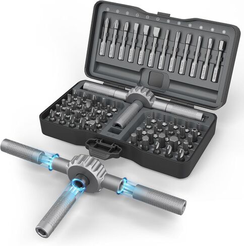 STREBITO 67-in-1 T Handle Ratchet Screwdriver Set with S2 Steel Bits | 72-Tooth Ratchet, Up to 50 N·m Torque, 5° Swing Arc for Tight Spaces, Furniture Assembly, Computer, Bicycle & Home Repair in Kuwait