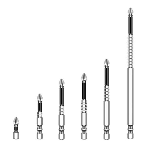 6/12 Pcs Driver Bit K5 Impact Screwdriver Bits Anti-Slip Magnetic Drill Teeth Phillips Cross Head Electric Nut Driver Bits(12pcs) in Kuwait