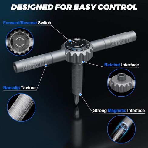 STREBITO 67-in-1 T Handle Ratchet Screwdriver Set with S2 Steel Bits | 72-Tooth Ratchet, Up to 50 N·m Torque, 5° Swing Arc for Tight Spaces, Furniture Assembly, Computer, Bicycle & Home Repair in Kuwait