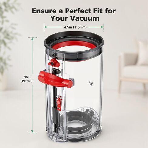 Upgraded Dust Bin Compatible with Dyson V11 V15 SV14 SV15 SV22 Vacuum Cleaner Canister, Vacuum Bin Replacement for Part no. 970050-01 and Part no. 965443-01 with V11/V15 Filter in Kuwait