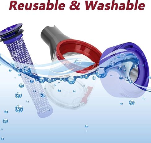 V8 Dust Bin Replacement for Dyson V7 V8 SV10 SV11 Cordless Vacuum | Canister Clear Bin with HEPA Post-Filter and Pre-Filter, Dirt Cup Dustbin for Dyson V8, Part No. 967699-01 in Kuwait