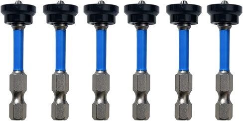 6PCS Drywall Screw Bit Set, PH2 Depth Adjustable Drywall Dimpler Bit, 1/4" Hex Shank Magnetic Drywall Screw Setter with Removable Aluminum Collar, Screwdriver Bits Drywall Bit for Impact Driver in Kuwait