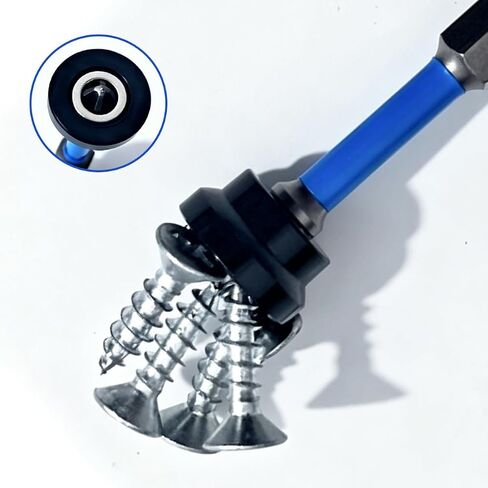 6PCS Drywall Screw Bit Set, PH2 Depth Adjustable Drywall Dimpler Bit, 1/4" Hex Shank Magnetic Drywall Screw Setter with Removable Aluminum Collar, Screwdriver Bits Drywall Bit for Impact Driver in Kuwait