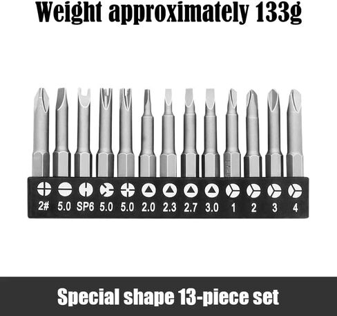 13 Pack Slotted Phillips Screwdriver Bit Set U-Shaped Y-Type Triangle SP6 Screw Driver 1/4'' Magnetic Phillips Head Drill Bit Sets for Rechargeable Cordless Screwdriver Electric Screwdrivers in Kuwait