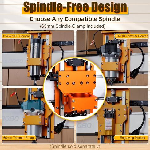 FoxAlien XE-Ultra 8080 Large Desktop CNC Router Machine + 1.5kW VFD Spindle Kit in Kuwait