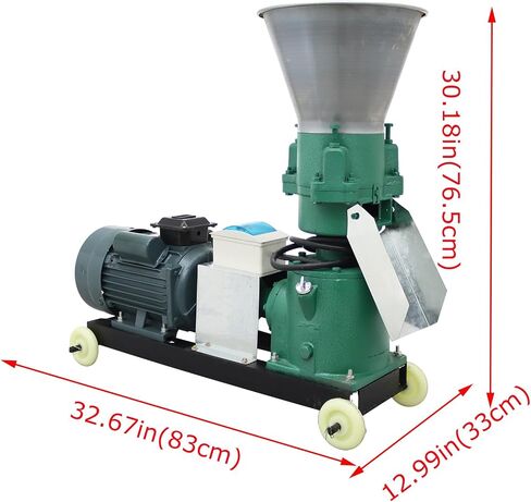 INTSUPERMAI 6mm Animal Pellet Feed Mill Machine with 3 Head Rollers Animal Food Maker Feed Granulator Machine Pellet Mill Machine for Fish Chicken Duck Rabbit 220V 200KG/H in Kuwait