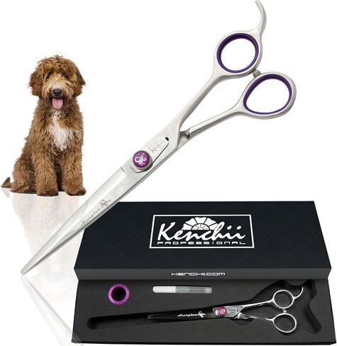 Kenchii Scorpion 9 Inch, Curved Grooming Scissors for Dogs and Pets - Premium Steel Scissors for Dog Grooming - Dog Shears Pet Grooming Accessories - Pet Hair Trimming Scissor in Saudi Arabia