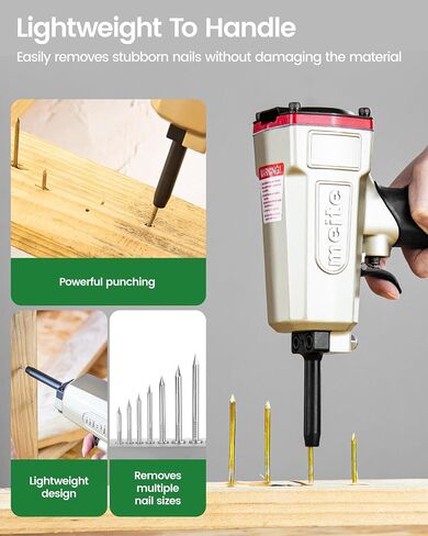 meite NP45 Pneumatic Nail Remover with Spare Piston Driver, 9-16GA Denailer | Fast Removes 0.11"-0.23" Dia Nails from 1" Wood, Heavy-duty Air Punch for Pallet Recycling Demolition Wood Reclaimed Lumber in Kuwait