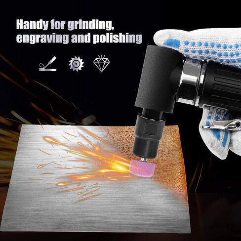 Air Die Grinder - 1/4", Right Angle, 20,000 RPM, Pneumatic Power, Safety Lock, 90 Degree, Mini, Angle Die Grinder for Grinding, Polishing, Cutting and More in Kuwait